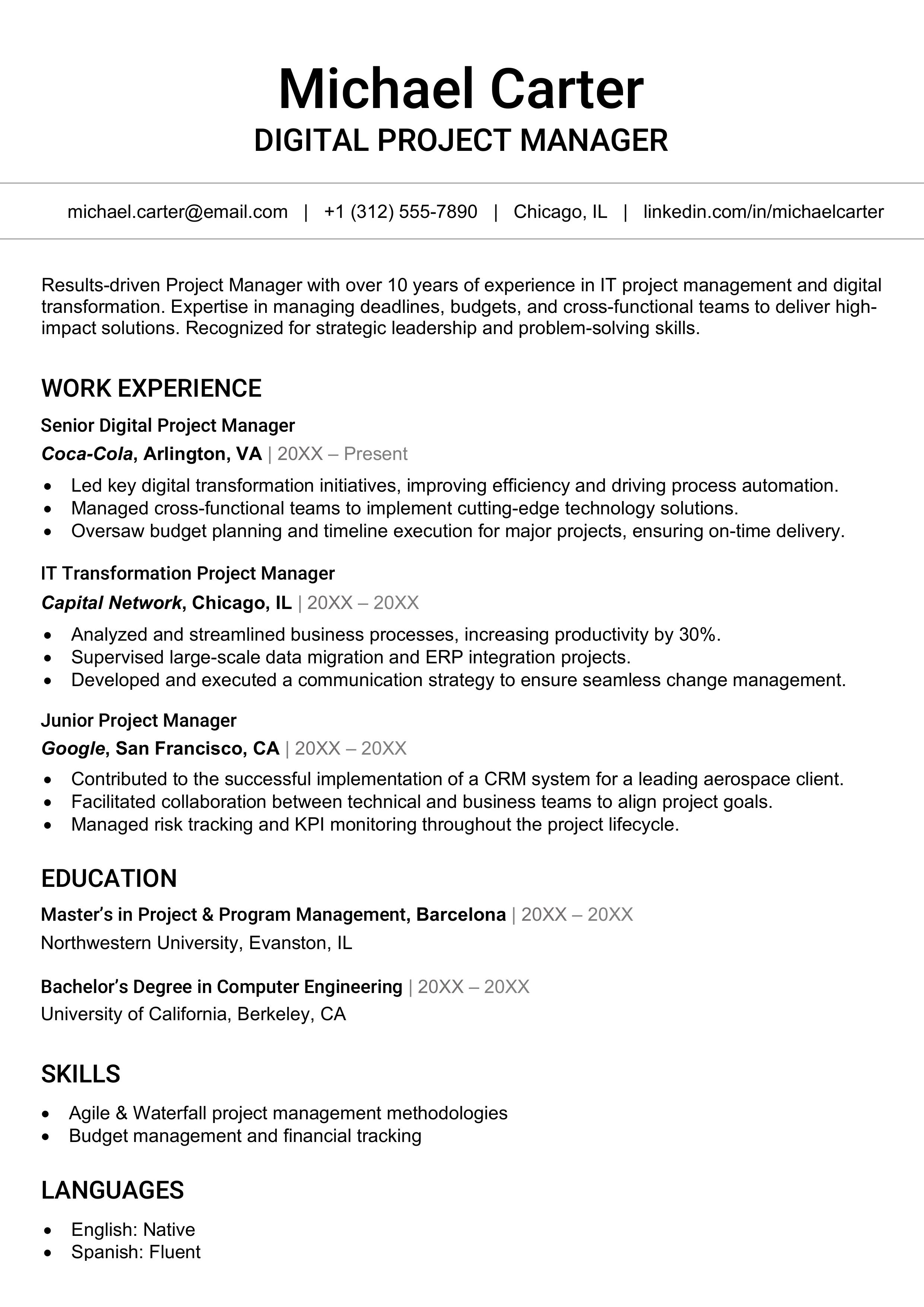 Resume template - Engineering